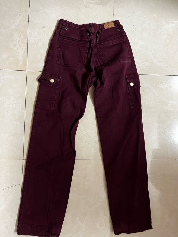 Burgundy Cargo Pants
