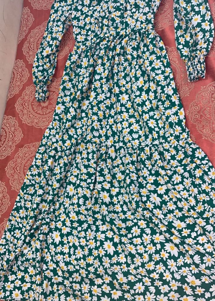 Green Floral Maxi Dress