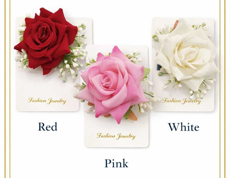 Rose Corsage Hair Clip combo of 3