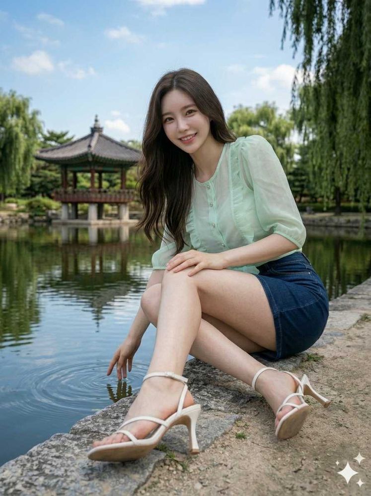 Cute Korean Pastel Green Tie-Front Ruffle Crop Top