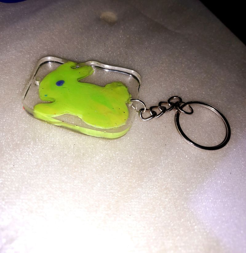Cute Green Bunny Keychain