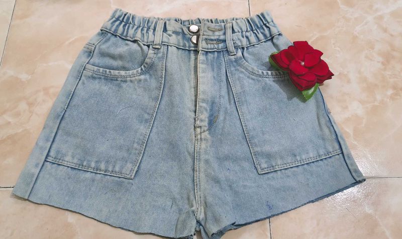 Light Wash Denim Shorts