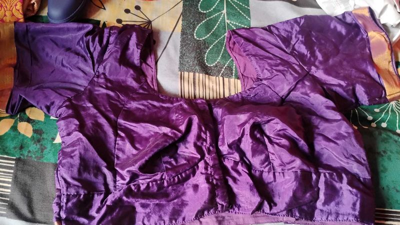 Elegant Purple Silk Blouse