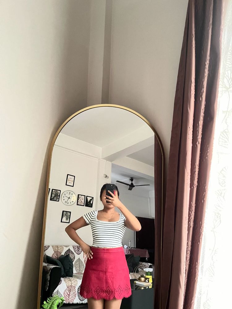 Chic Striped showing crop top and H&amp;M tube to