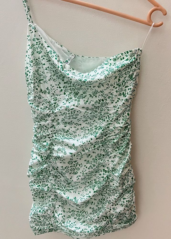 reduced price Chic One-Shoulder Floral Ruched Dres