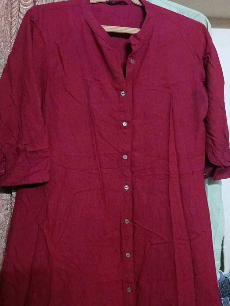 Maroon Kurta