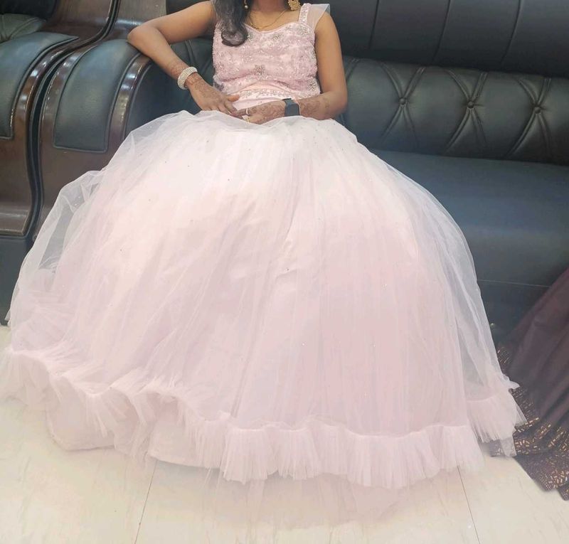 Elegant Pink Embellished Gown