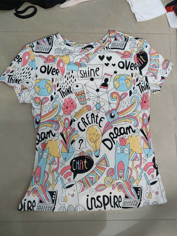 Vibrant Doodle Print T-Shirt