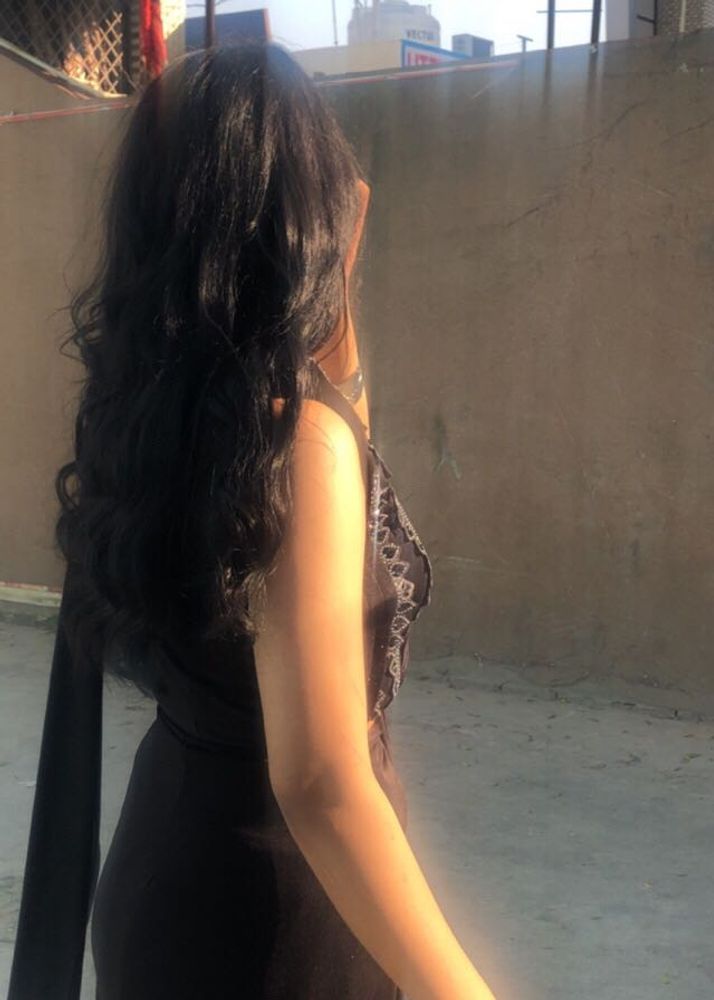 Sleeveless Black sareee