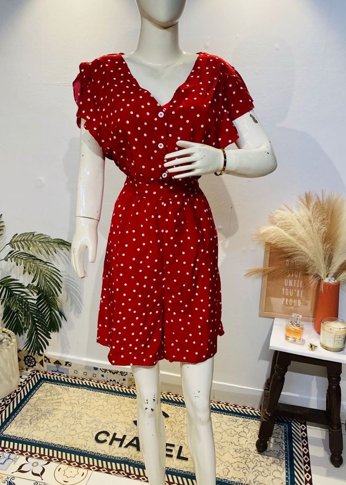 Chic Red Polka Dot Dress