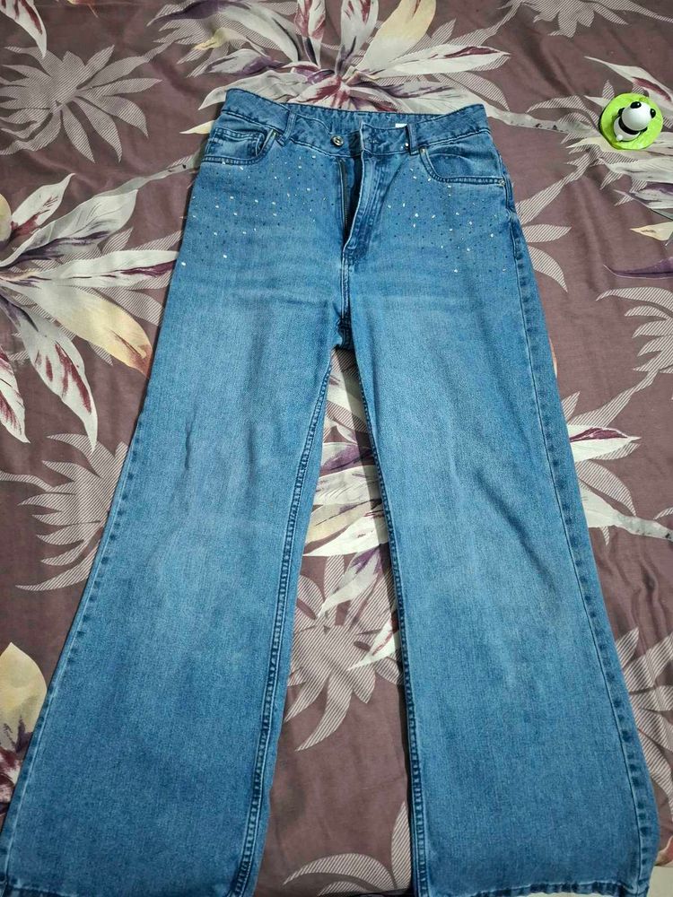 Sparkling Wide Leg Jeans