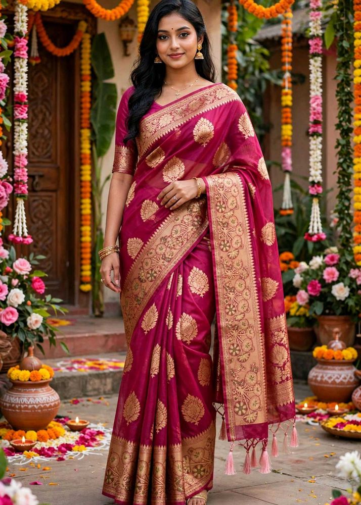 Elegant Silk Blend Saree