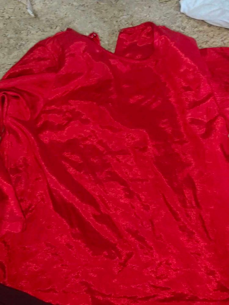 Elegant Red Silk  top pant