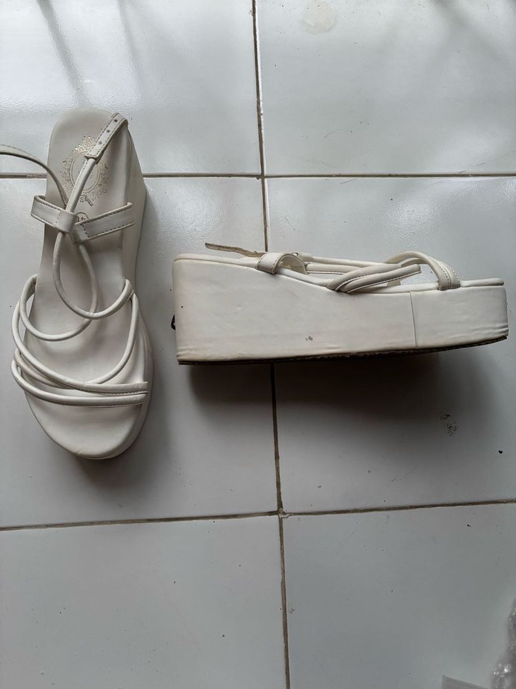 White Platform Wedge Sandals