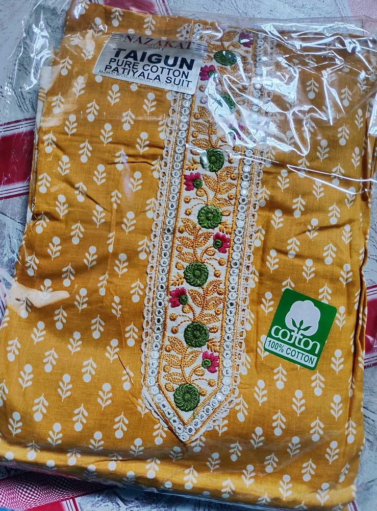 100% pure non stitched cotton suit