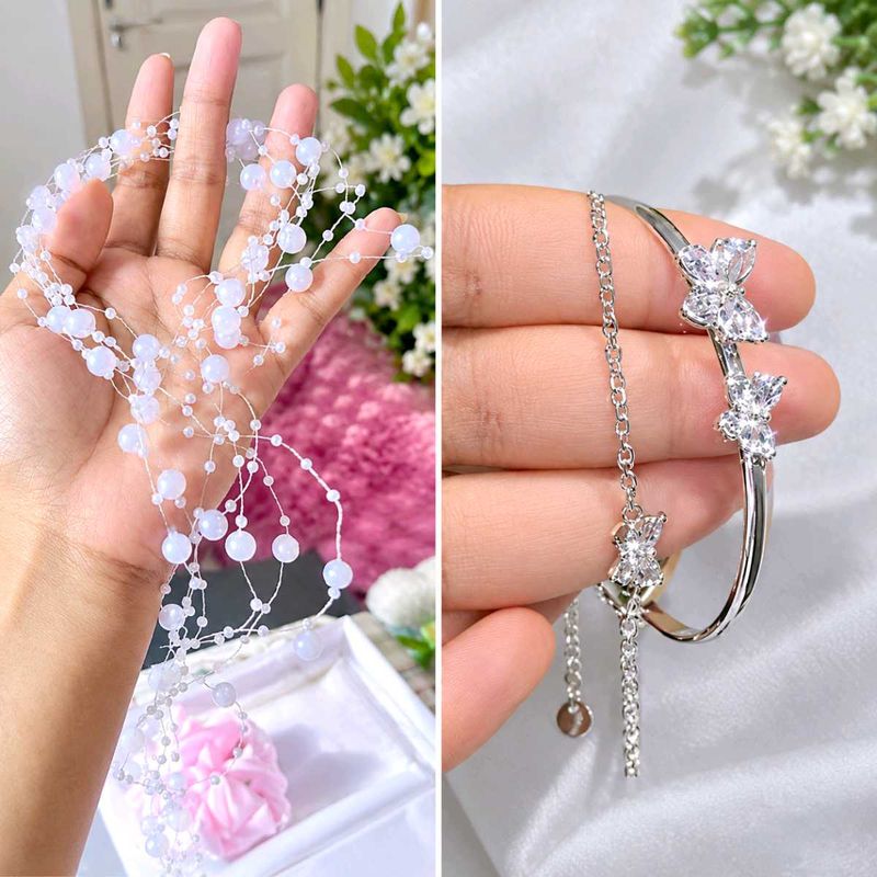 Savana trendy bracelet +pearl hair accessory combo