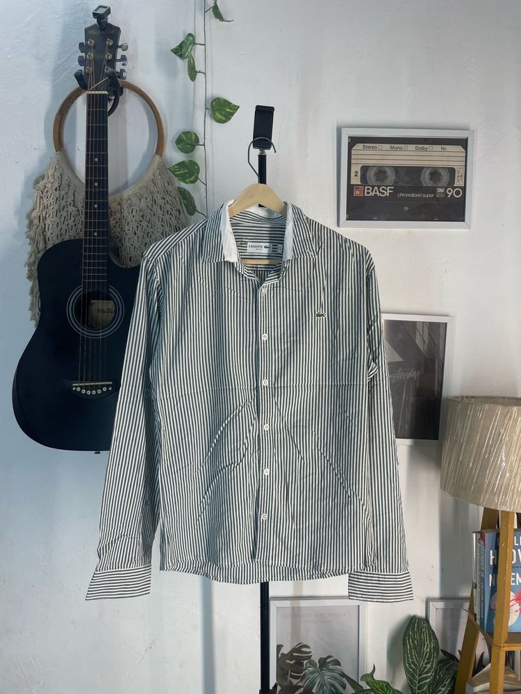 Lacoste Striped Button-Up Shirt