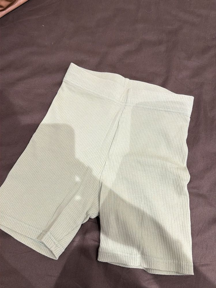 Ribbed Knit Biker Shorts