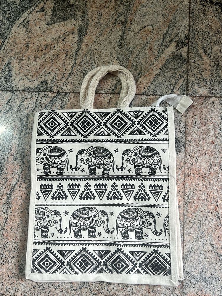 Cute Elephant Print Tote Bag