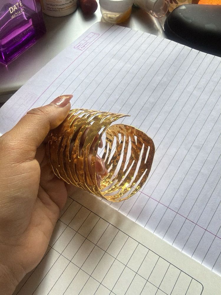 Gold Tone Statement Cuff Bangle