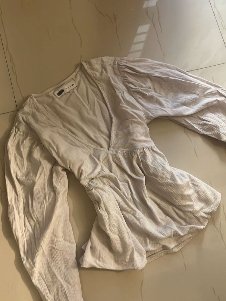 off white plunge cotton top