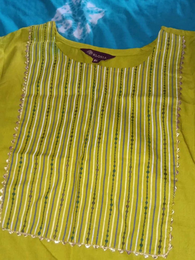 Green Striped Kurta