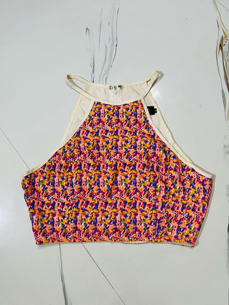 Vibrant Halter Neck Crop Top