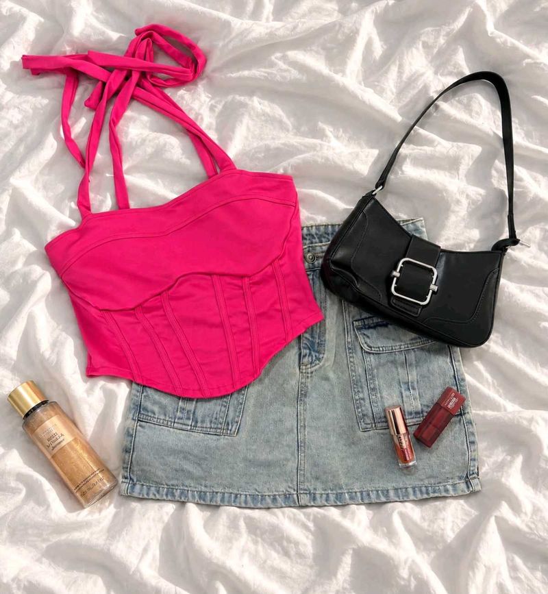 Chic Pink Corset Top