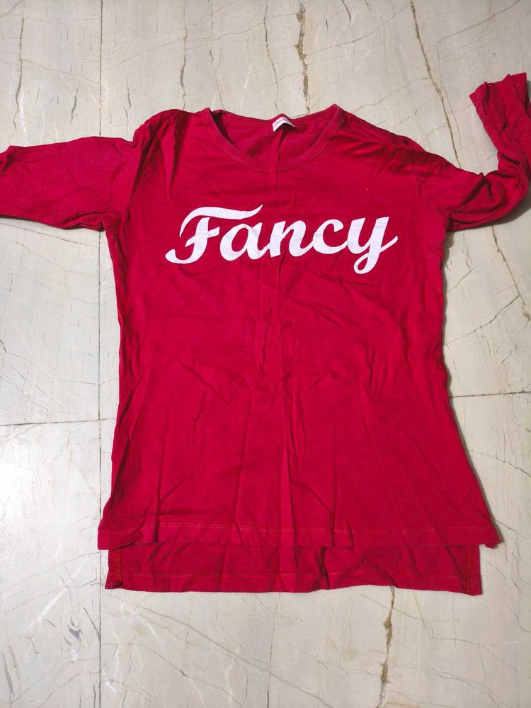 Red "Fancy" Long Sleeve Top