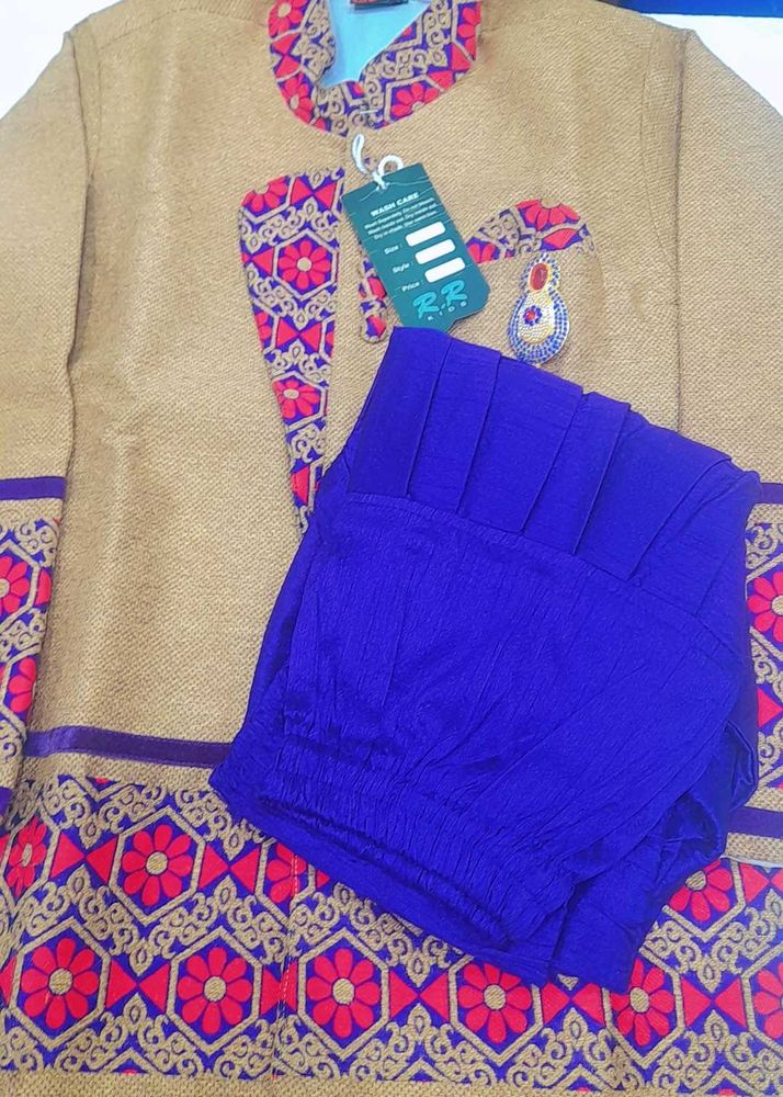 Embroidered Ethnic Outfit - Top &amp; Pants Set