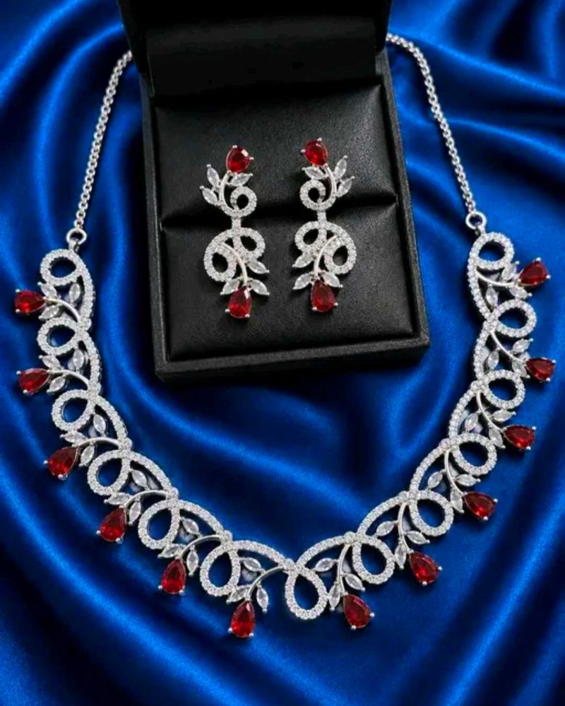 AD American Diamond Necklace Set