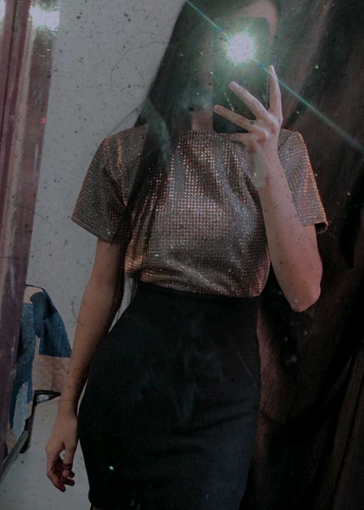 Sparkly Short Sleeve Top