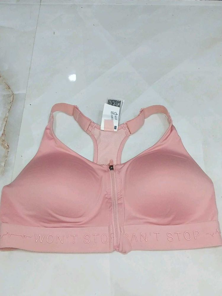 Pink Chain Sports Bra - 'Won't Stop'