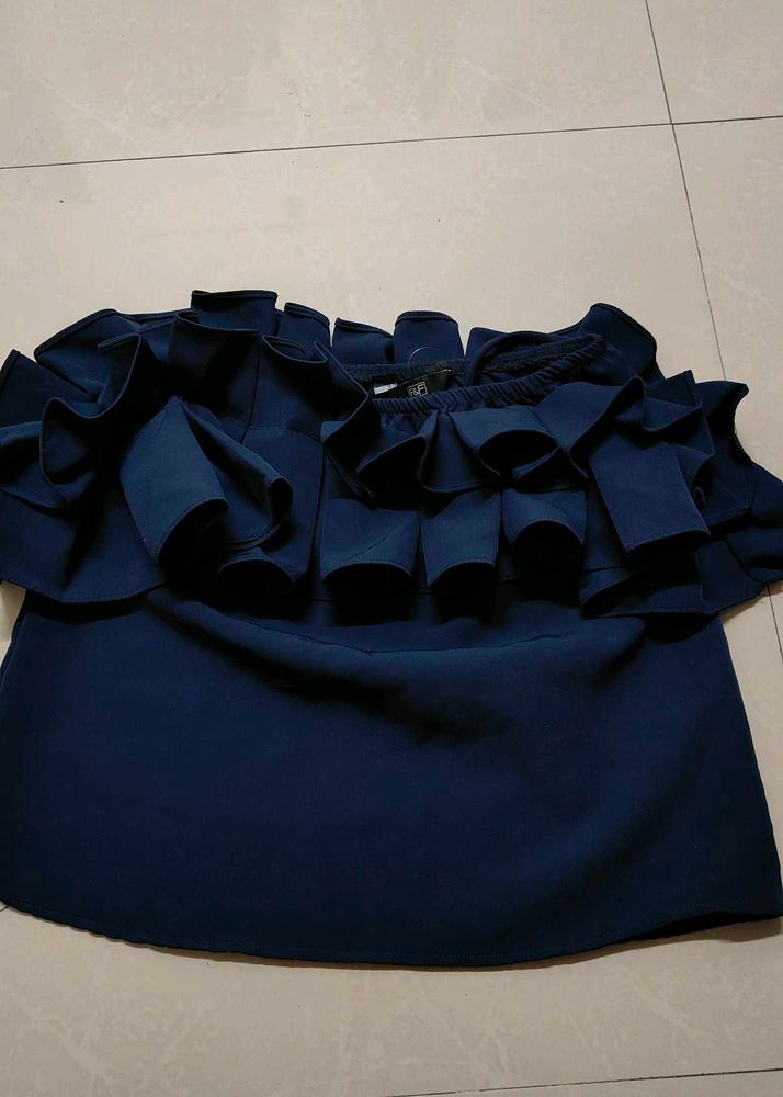 Navy Blue Ruffle Dress
