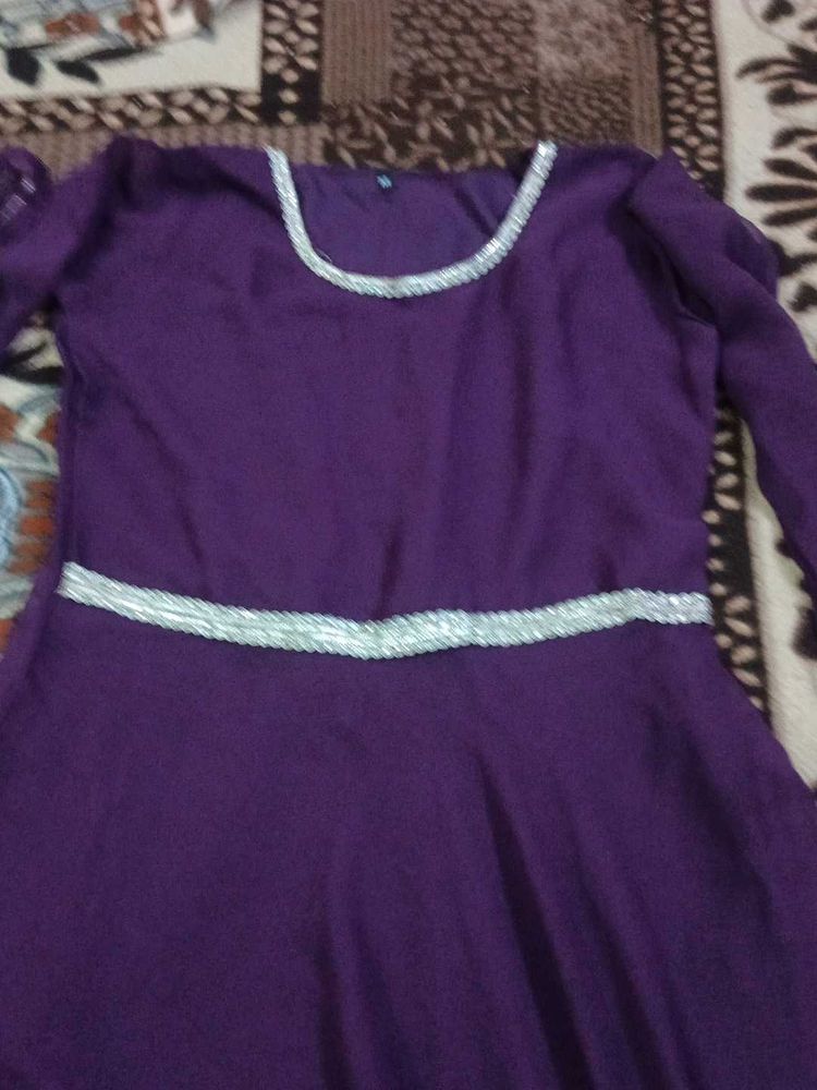 Elegant Purple Anarkali Kurta