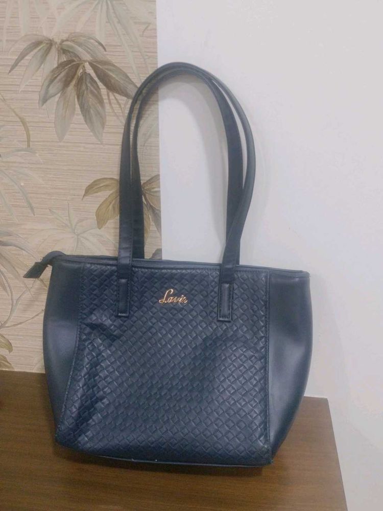 Lavie Dark Blue Textured Handbag
