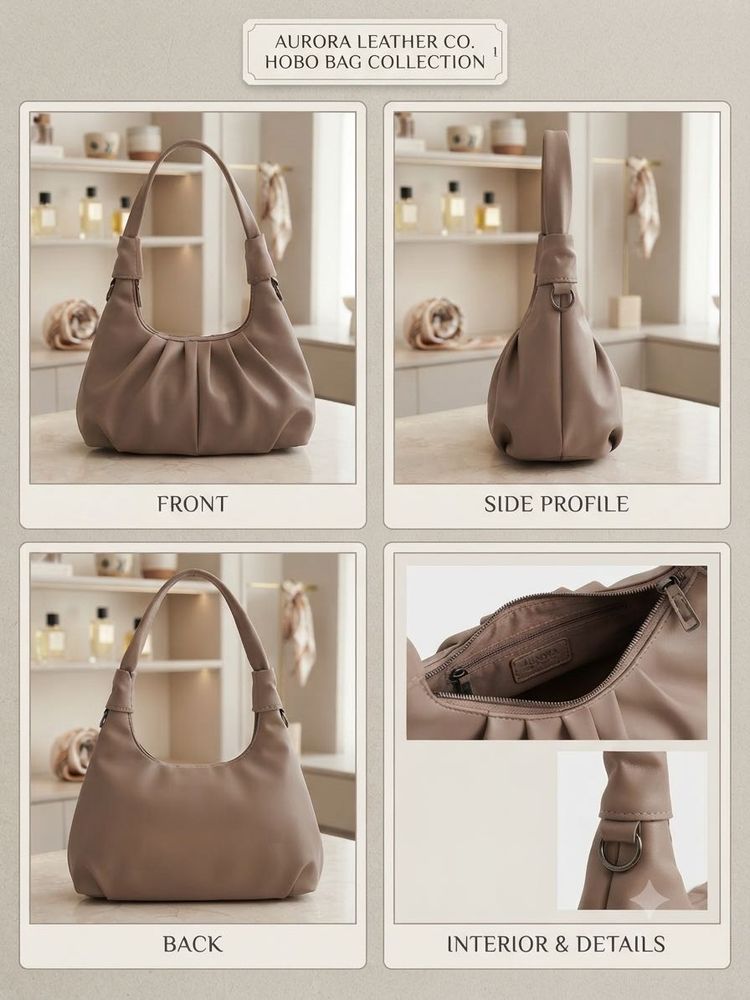 Stylish Taupe Hobo Bag