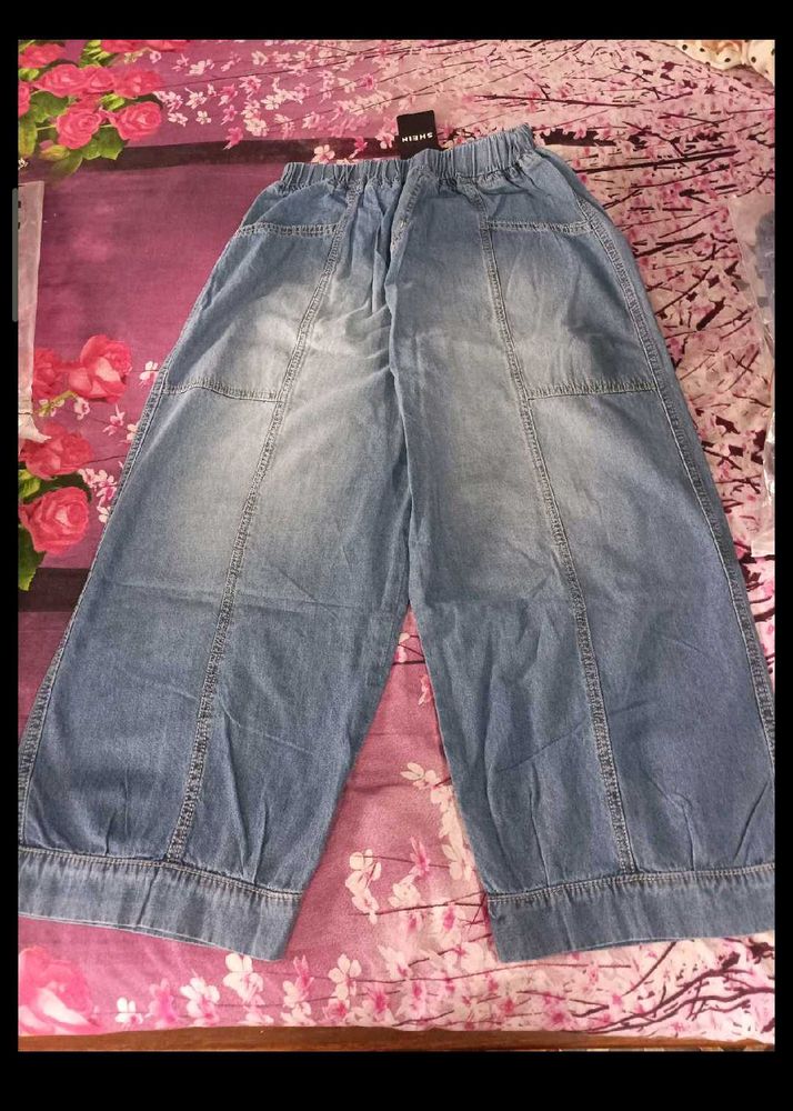 Wide Leg Denim Pants