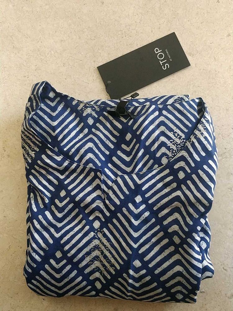 Stylish Blue Geometric Print Kurta