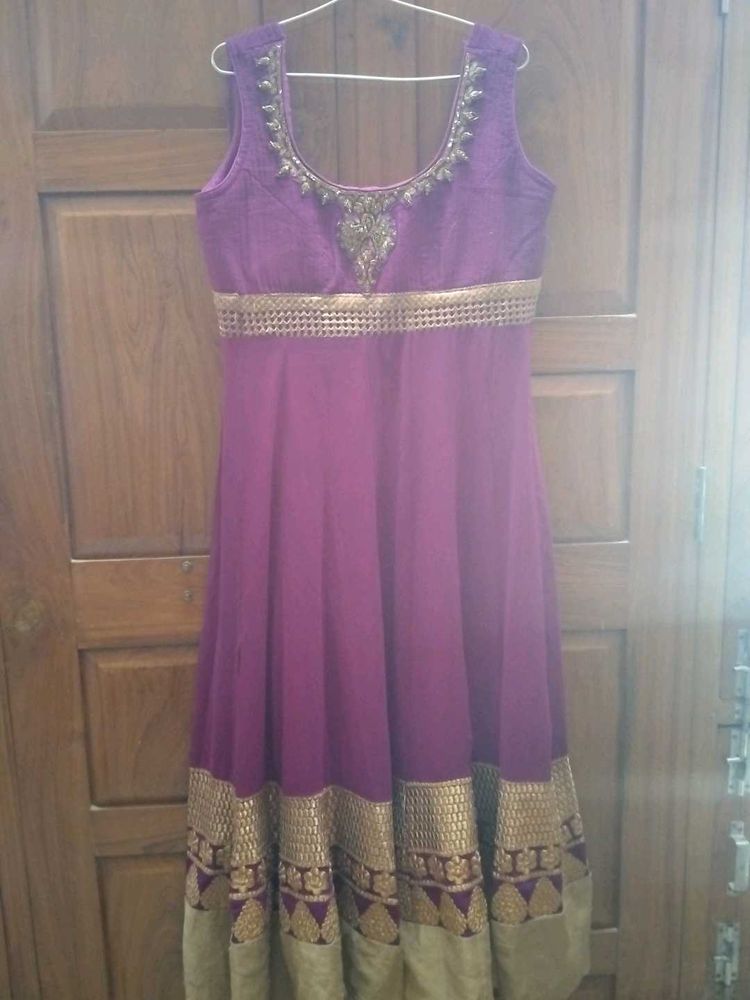 Elegant Purple Embroidered Anarkali