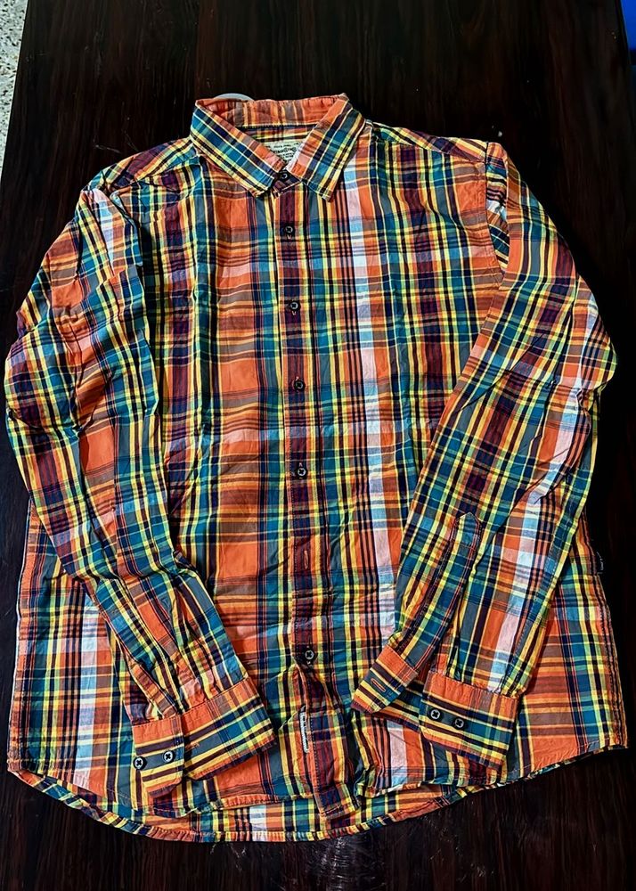 Jack &amp; Jones Men's Plaid Long Sleeve  Shirt