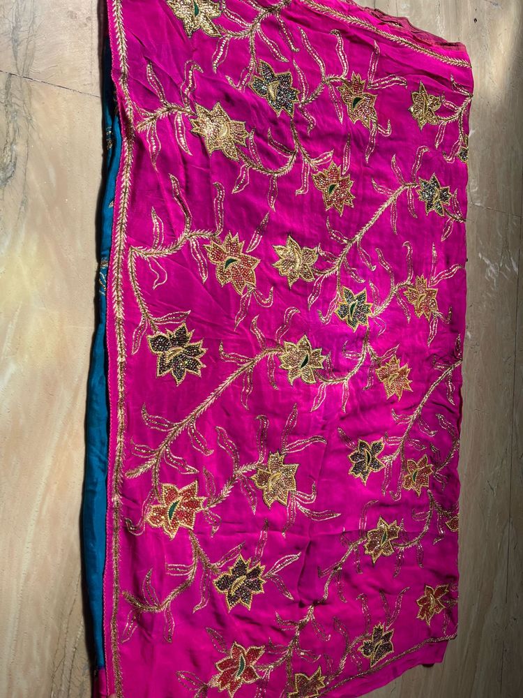 Diwali Sale 🔥30 Yrs Old Pink Blue  Saree