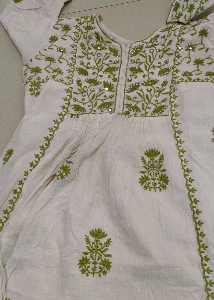 Embroidered Kurta with Mirror Work(offers accepted