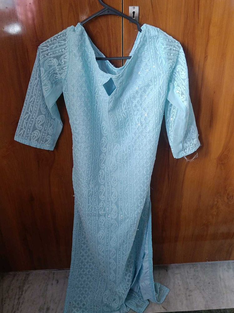 Elegant Blue Chikankari Kurta