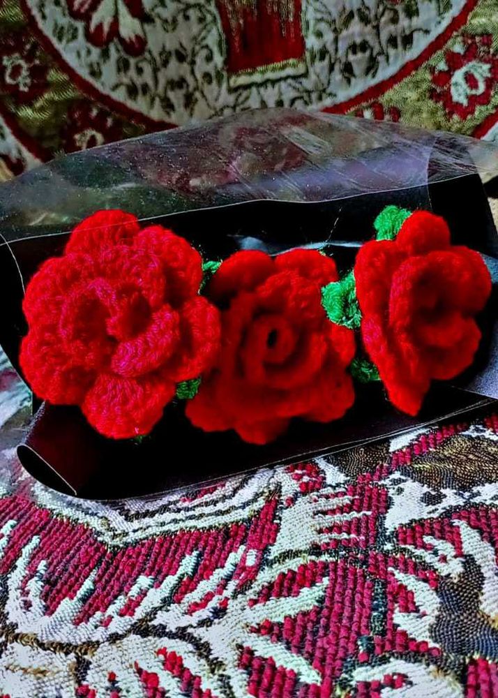 Crochet Rose  Flower Bouquet