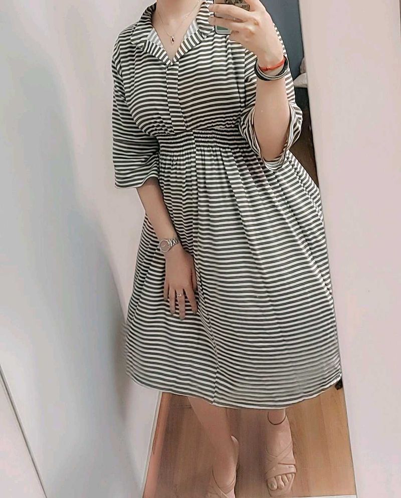 Striped Midi Dress
