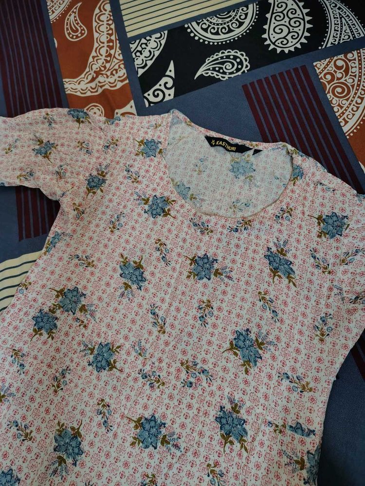 Floral Print Kurta crushed type