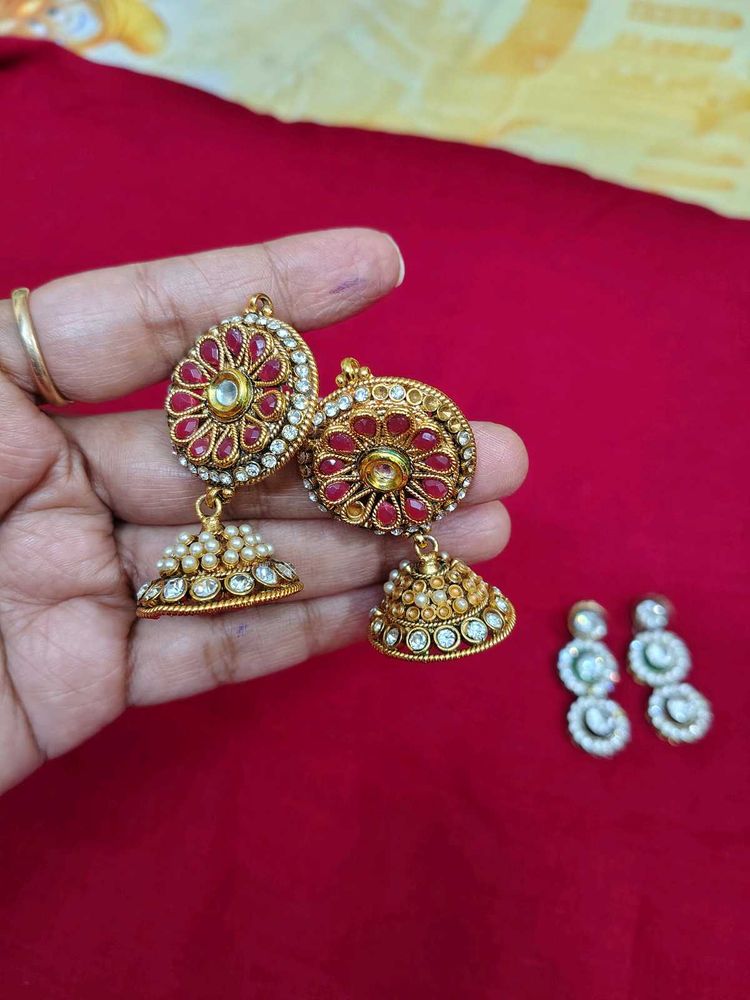 Designer Ethnic Jhumka Earrings Set