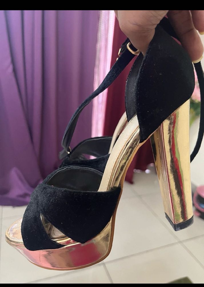 Black &amp; Gold Heels