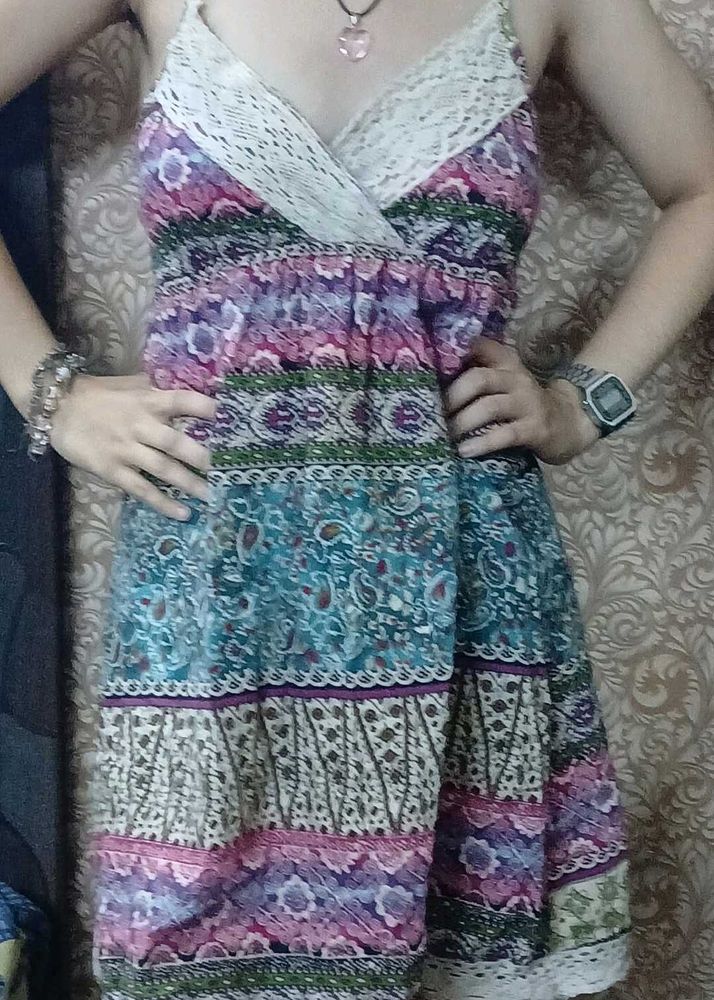 Bohemian Print Mini Dress